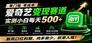 零门槛爱奇艺变现冷门赛道，实测小白每天500+，新风口红利期，肉多狼少，抓紧入局！-天边资源网