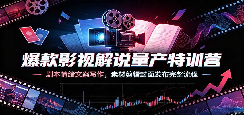 图片[1]-爆款影视解说量产特训营：剧本情绪文案写作，素材剪辑封面发布完整流程-天边资源网