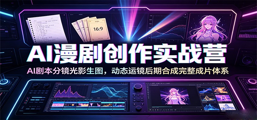 图片[1]-AI漫剧创作实战营：AI剧本分镜光影生图，动态运镜后期合成完整成片体系-天边资源网