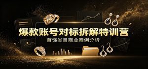 爆款账号对标拆解特训营：首饰类目商业案例分析，配套完整资料内容-天边资源网