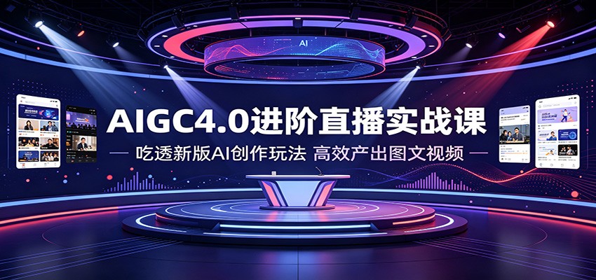 图片[1]-AIGC4.0进阶直播实战课：吃透新版AI创作玩法，高效产出图文视频-天边资源网