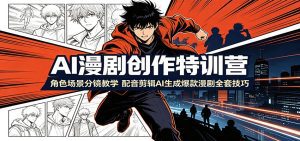 AI漫剧创作特训营：角色场景分镜教学，配音剪辑AI生成爆款漫剧全套技巧-天边资源网