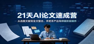 21天AI论文速成营：从选题文献到全文整合，手把手产出导师级阶段稿件-天边资源网