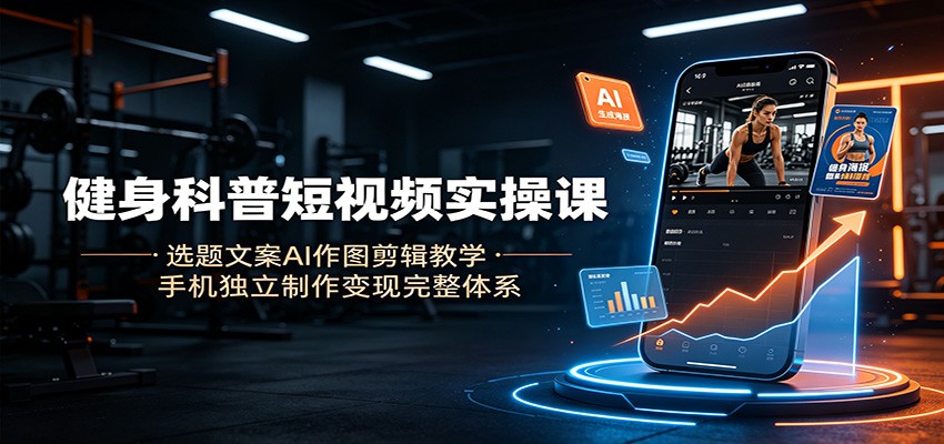 图片[1]-健身科普短视频实操课：选题文案AI作图剪辑教学，手机独立制作变现完整体系-天边资源网