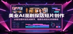 美业AI漫剧探店短片创作:分层生图对话生成教学,视频合成优化实操教程-天边资源网