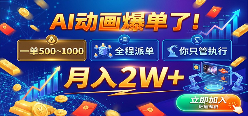 图片[1]-AI动画爆单了！一单500~1000，全程派单，你只管执行，月入2W+-天边资源网