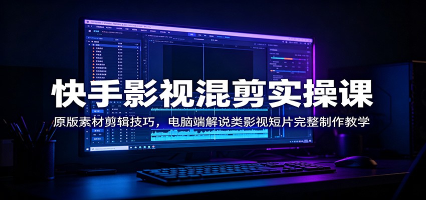 图片[1]-快手影视混剪实操课：原版素材剪辑技巧，电脑端解说类影视短片完整制作教学-天边资源网