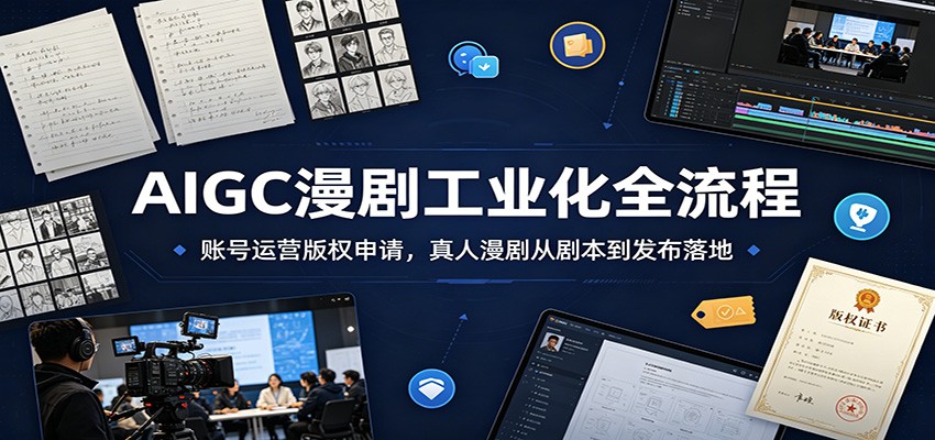 图片[1]-AIGC漫剧工业化全流程：账号运营版权申请，真人漫剧从剧本到发布落地-天边资源网