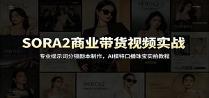 SORA2商业带货视频实战：专业提示词分镜剧本制作，AI模特口播珠宝实拍教程-天边资源网