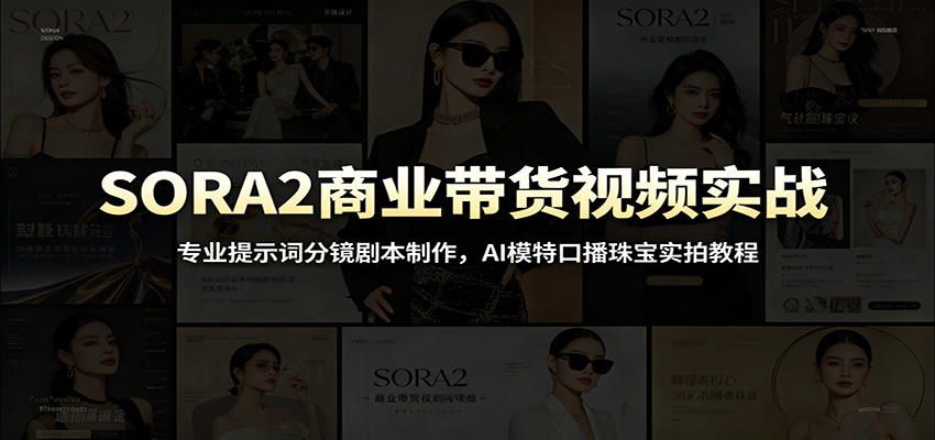 图片[1]-SORA2商业带货视频实战：专业提示词分镜剧本制作，AI模特口播珠宝实拍教程-天边资源网