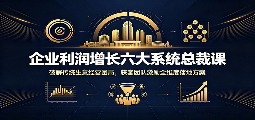图片[1]-企业利润增长六大系统总裁课：破解传统生意经营困局，获客团队激励全维度落地方案-天边资源网