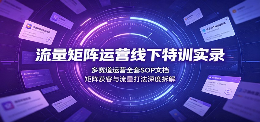 图片[1]-流量矩阵运营线下特训实录：多赛道运营全套SOP文档，矩阵获客与流量打法深度拆解-天边资源网