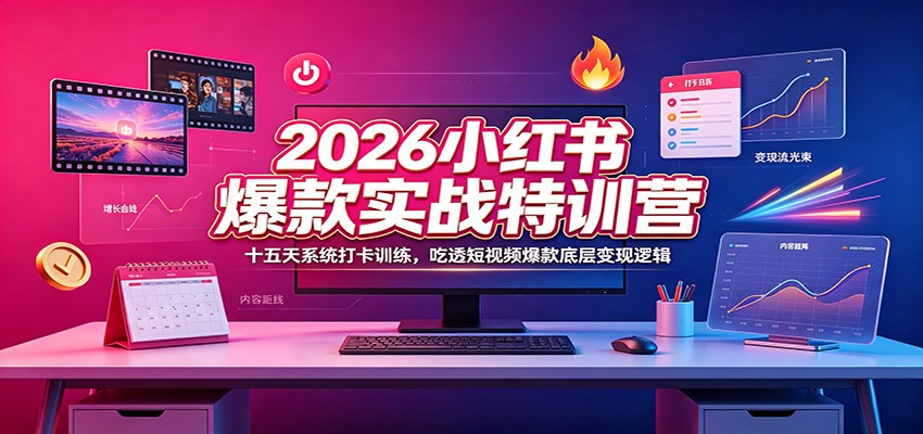 图片[1]-2026小红书爆款实战特训营：十五天系统打卡训练，吃透短视频爆款底层变现逻辑-天边资源网