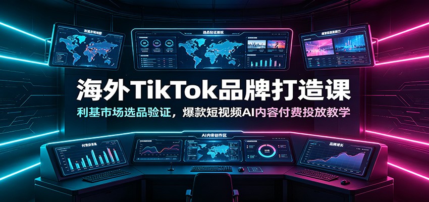 图片[1]-海外TikTok品牌打造课：利基市场选品验证，爆款短视频AI内容付费投放教学-天边资源网