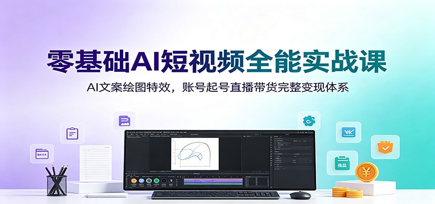 图片[1]-零基础AI短视频全能实战课：AI文案绘图特效，账号起号直播带货完整变现体系-天边资源网