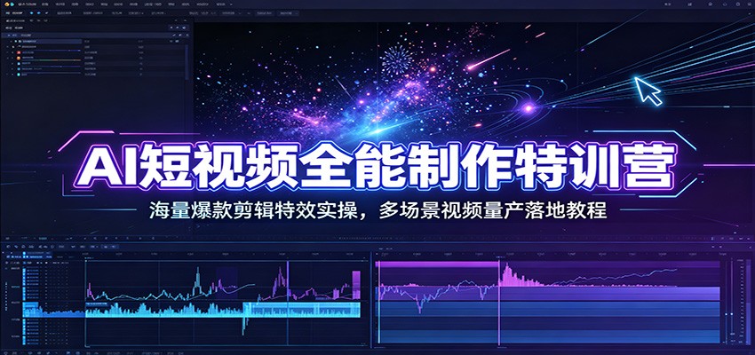 图片[1]-AI短视频全能制作特训营：海量爆款剪辑特效实操，多场景视频量产落地教程-天边资源网