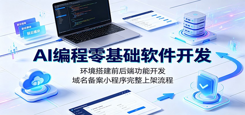 图片[1]-AI编程零基础软件开发：环境搭建前后端功能开发，域名备案小程序完整上架流程-天边资源网
