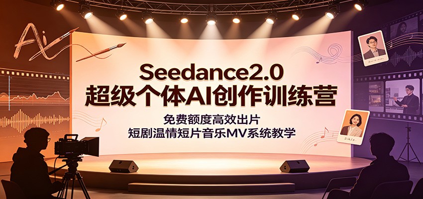 图片[1]-Seedance2.0超级个体AI创作训练营：免费额度高效出片，短剧温情短片音乐MV系统教学-天边资源网