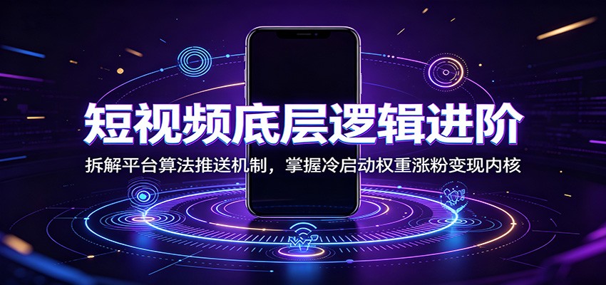 图片[1]-短视频底层逻辑进阶：拆解平台算法推送机制，掌握冷启动权重涨粉变现内核-天边资源网