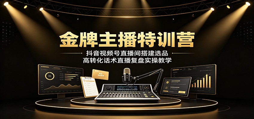 图片[1]-金牌主播特训营：抖音视频号直播间搭建选品，高转化话术直播复盘实操教学-天边资源网