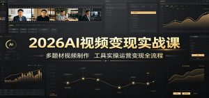 2026AI视频变现实战课：多题材视频制作，工具实操运营变现全流程-天边资源网