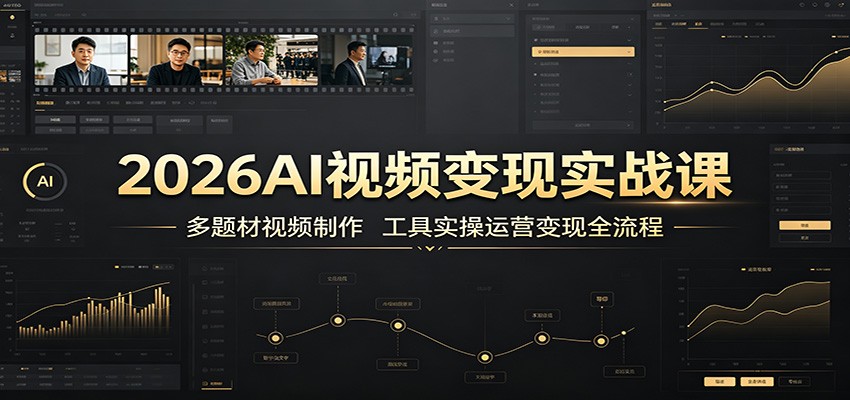 图片[1]-2026AI视频变现实战课：多题材视频制作，工具实操运营变现全流程-天边资源网