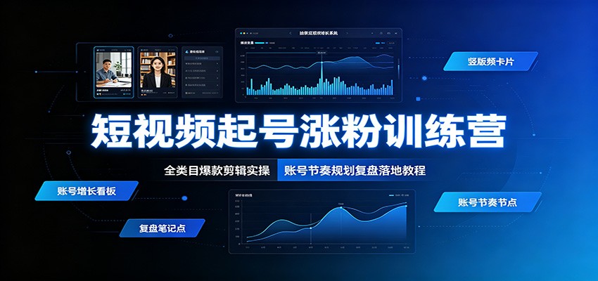 图片[1]-短视频起号涨粉训练营：全类目爆款剪辑实操，账号节奏规划复盘落地教程-天边资源网