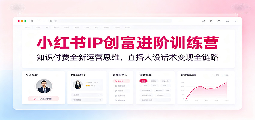图片[1]-小红书IP创富进阶训练营：知识付费全新运营思维，直播人设话术变现全链路-天边资源网