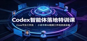 Codex智能体落地特训课：Coze平台工作流，小说书单AI视频工作流改造实操-天边资源网