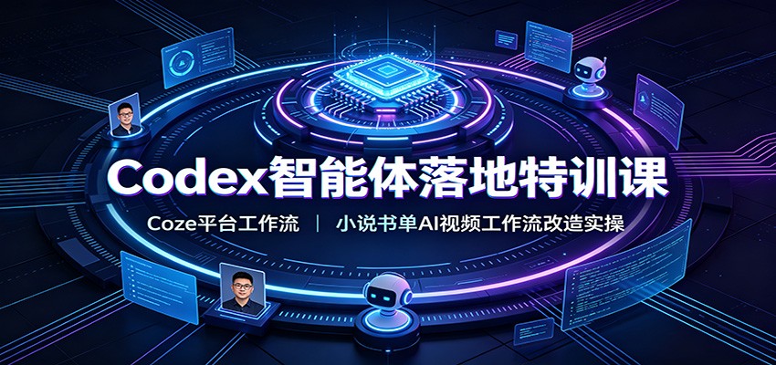 图片[1]-Codex智能体落地特训课：Coze平台工作流，小说书单AI视频工作流改造实操-天边资源网