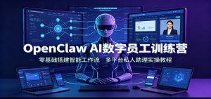 OpenClaw AI数字员工训练营：零基础搭建智能工作流，多平台私人助理实操教程-天边资源网