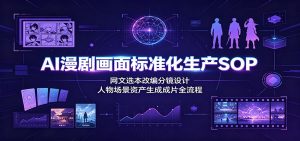 AI漫剧画面标准化生产SOP：网文选本改编分镜设计，人物场景资产生成成片全流程-天边资源网