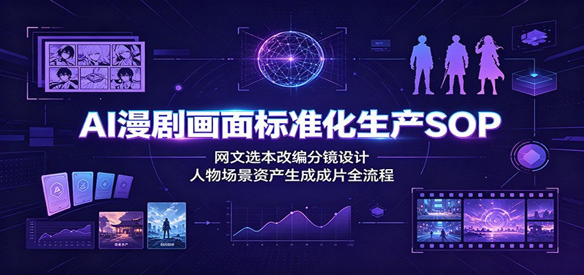 图片[1]-AI漫剧画面标准化生产SOP：网文选本改编分镜设计，人物场景资产生成成片全流程-天边资源网
