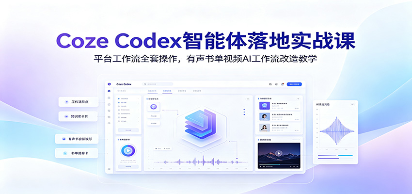 图片[1]-Coze Codex智能体落地实战课：平台工作流全套操作，有声书单视频AI工作流改造教学-天边资源网