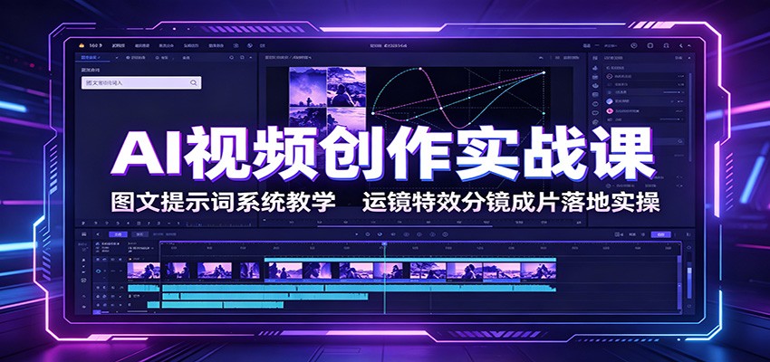 图片[1]-AI视频创作实战课：图文提示词系统教学，运镜特效分镜成片落地实操-天边资源网