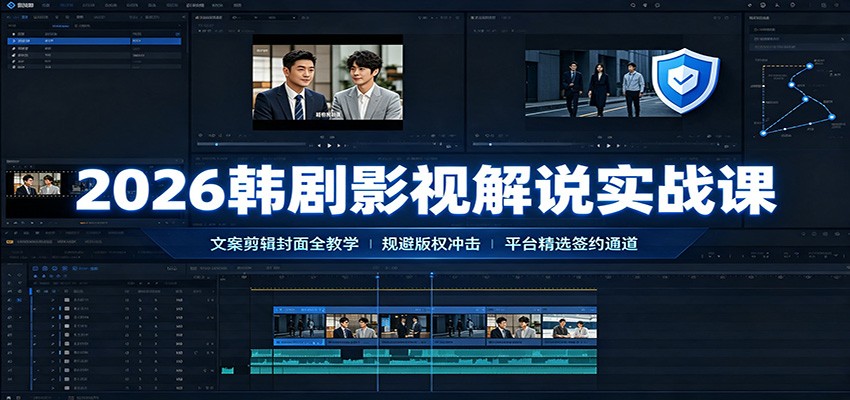 图片[1]-2026韩剧影视解说实战课：文案剪辑封面全教学，规避版权冲击平台精选签约通道-天边资源网