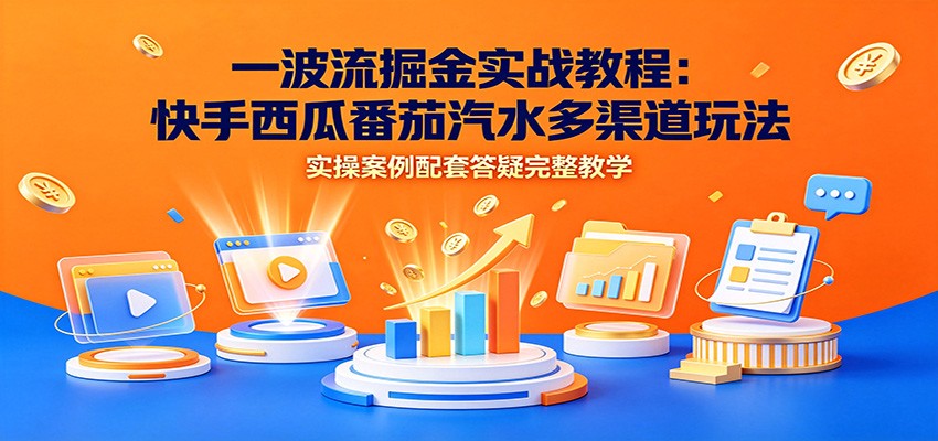 图片[1]-一波流掘金实战教程：快手西瓜番茄汽水多渠道玩法，实操案例配套答疑完整教学-天边资源网