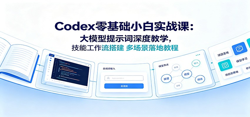 图片[1]-Codex零基础小白实战课：大模型提示词深度教学，技能工作流搭建多场景落地教程-天边资源网