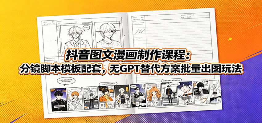 图片[1]-抖音图文漫画制作课程：分镜脚本模板配套，无GPT替代方案批量出图玩法-天边资源网