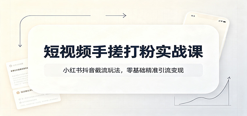 图片[1]-短视频手搓打粉实战课：小红书抖音截流玩法，零基础精准引流变现-天边资源网