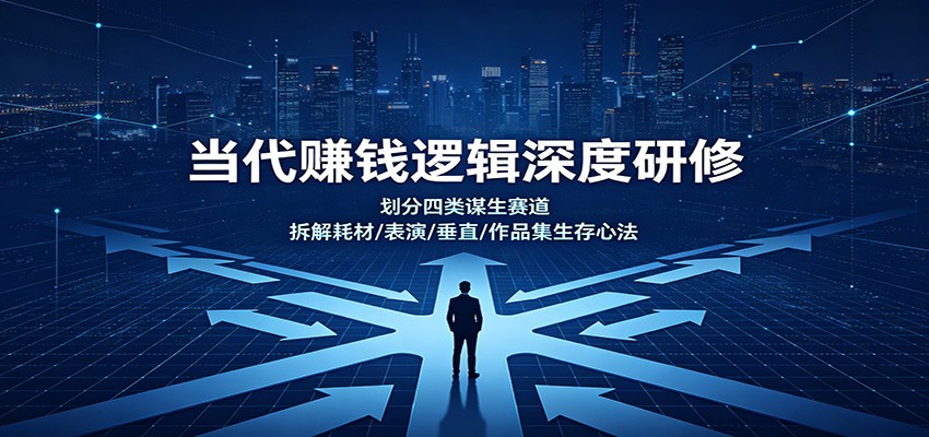 图片[1]-当代赚钱逻辑深度研修：划分四类谋生赛道，拆解耗材/表演/垂直/作品集生存心法-天边资源网