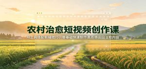 农村治愈短视频创作课：AI工具搭配剪辑技巧，零基础快速制作高质感田园治愈内容-天边资源网