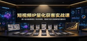 短视频IP量化获客实战课：用十台设备搭建五十账号矩阵，精准打造引流接单型流量账号-天边资源网