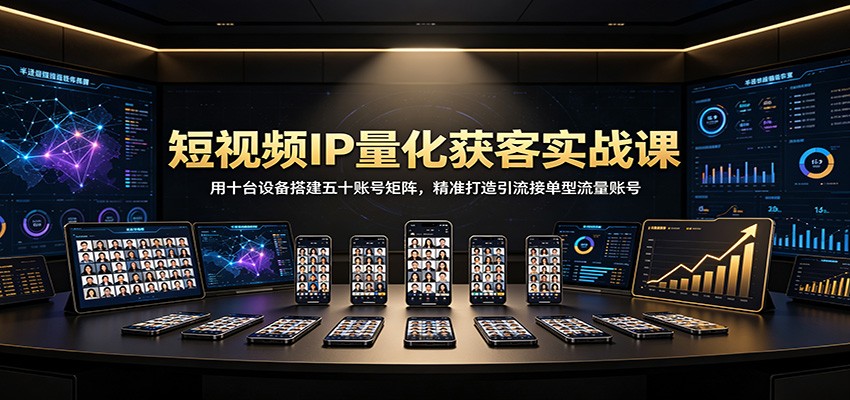 图片[1]-短视频IP量化获客实战课：用十台设备搭建五十账号矩阵，精准打造引流接单型流量账号-天边资源网