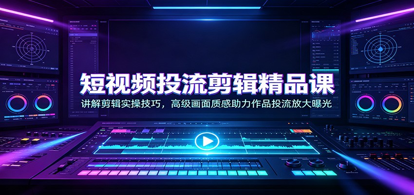 图片[1]-短视频投流剪辑精品课：讲解剪辑实操技巧，高级画面质感助力作品投流放大曝光-天边资源网