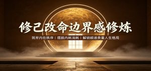 修己改命边界感修炼：筑牢内在秩序，摆脱内耗消耗，解锁顺遂贵重人生格局-天边资源网