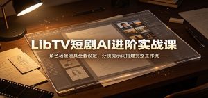 LibTV短剧AI进阶实战课：角色场景道具全套设定，分镜提示词搭建完整工作流-天边资源网