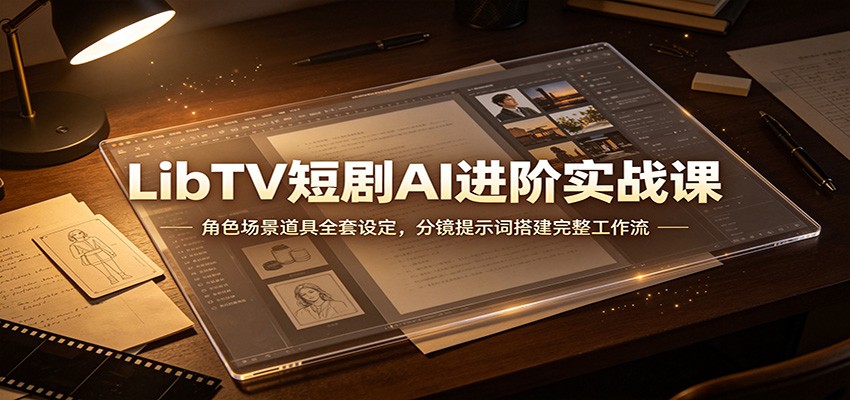 图片[1]-LibTV短剧AI进阶实战课：角色场景道具全套设定，分镜提示词搭建完整工作流-天边资源网