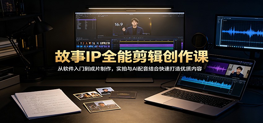 图片[1]-故事IP全能剪辑创作课：从软件入门到成片制作，实拍与AI配音结合快速打造优质内容-天边资源网