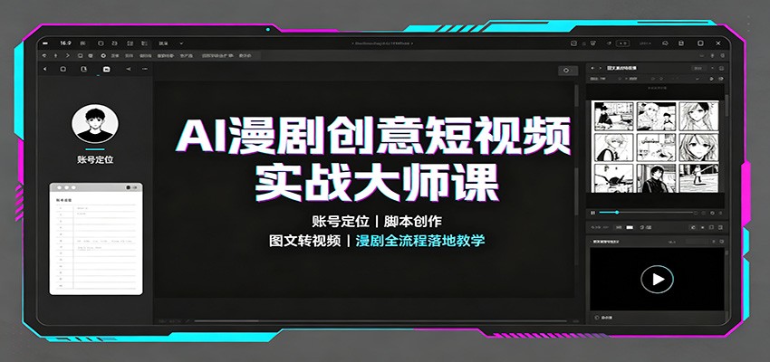 图片[1]-AI漫剧创意短视频实战大师课：账号定位脚本创作，图文转视频，漫剧全流程落地教学-天边资源网